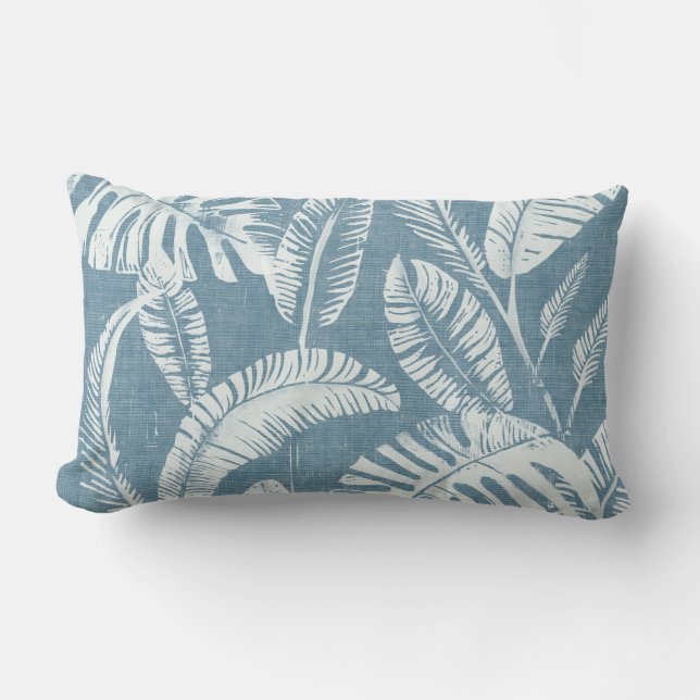 Coastal Palm Leaves Throw Pillow (Front)