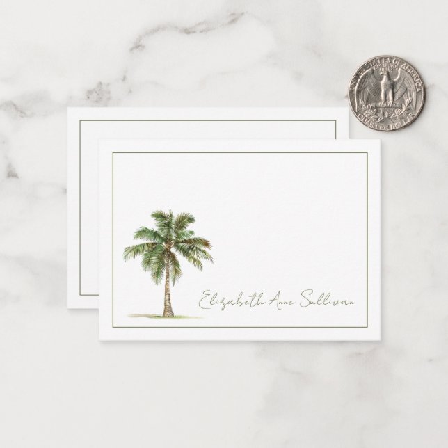 Coastal Palm Tree Personalised Card (Front/Back In Situ)