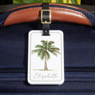 Coastal Palm Tree Personalised Luggage Tag
