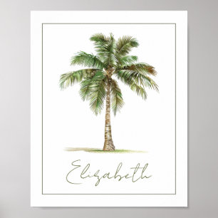 Coastal Palm Tree Personalised Poster