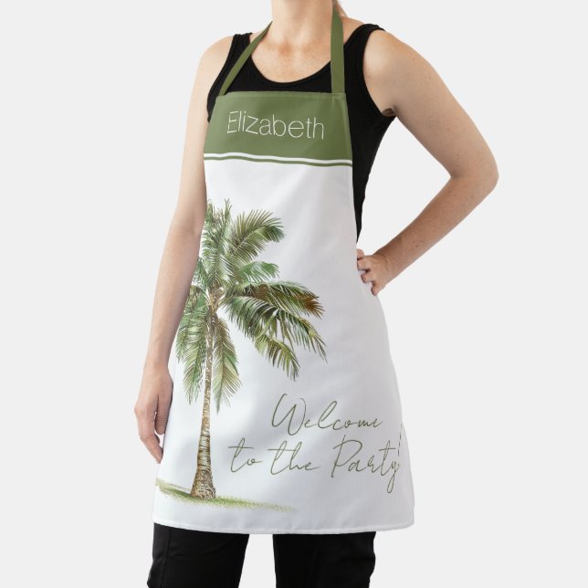 Coastal Palm Tree Personalized Apron (Insitu)