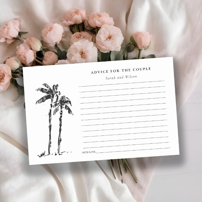 Coastal Palm Tree Sketch Wedding Couple Advice (Creator Uploaded)