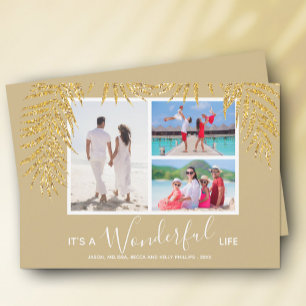 Coastal Palms Photo Collage Christmas Holiday Card