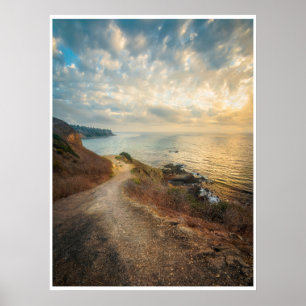 Coastal Path Sunset Light Landscape Beach Art Poster