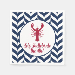 Coastal Patriotic 4th of July Shellebrate Napkin