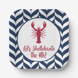 Coastal Patriotic 4th of July Shellebrate Paper Plate
