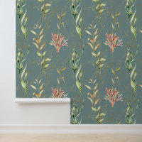 Coastal Pattern, Colourful, MInimal Seaweed Teal