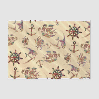 Coastal pattern on sand tissue paper