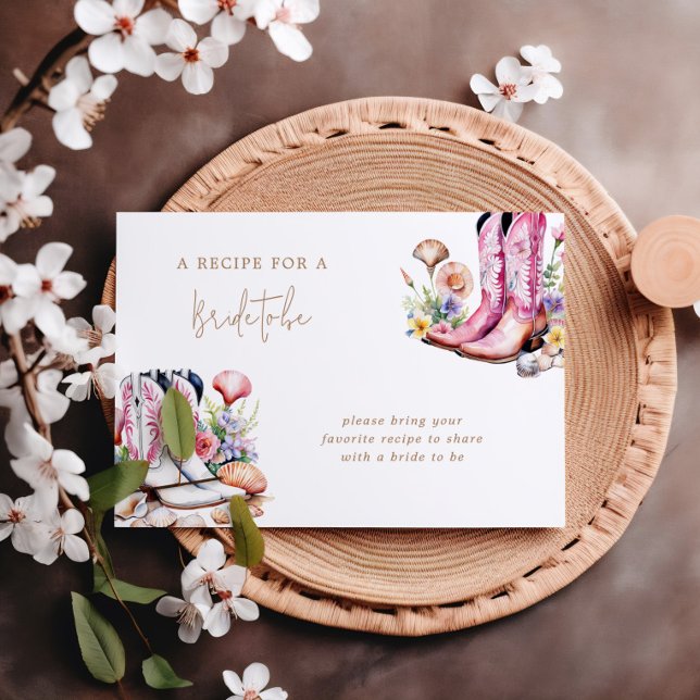 Coastal Pink Cowgirl Bridal Shower Enclosure card (Creator Uploaded)