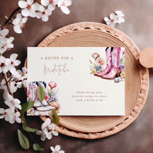 Coastal Pink Cowgirl Bridal Shower Enclosure card (Creator Uploaded)