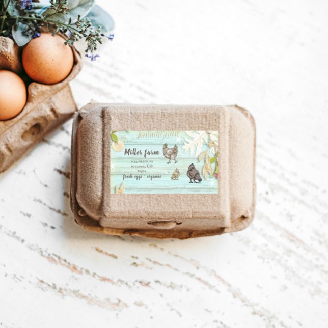 Coastal Plank Wood Rustic Script Egg Carton Label (Creator Uploaded)