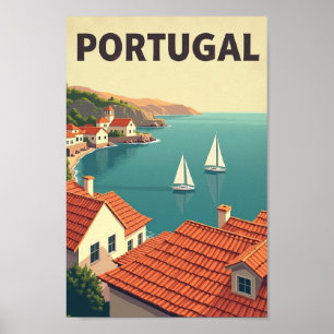 Coastal Portugal – Retro Seaside Escape Poster