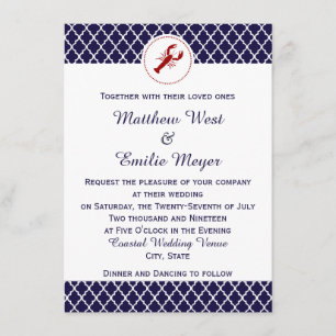 Coastal Quatrefoil Wedding Invitations