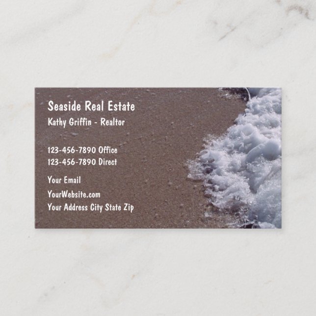 Coastal Real Estate Theme Business Card (Front)