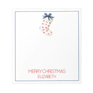 Coastal Red Crab Christmas Stocking Notepad