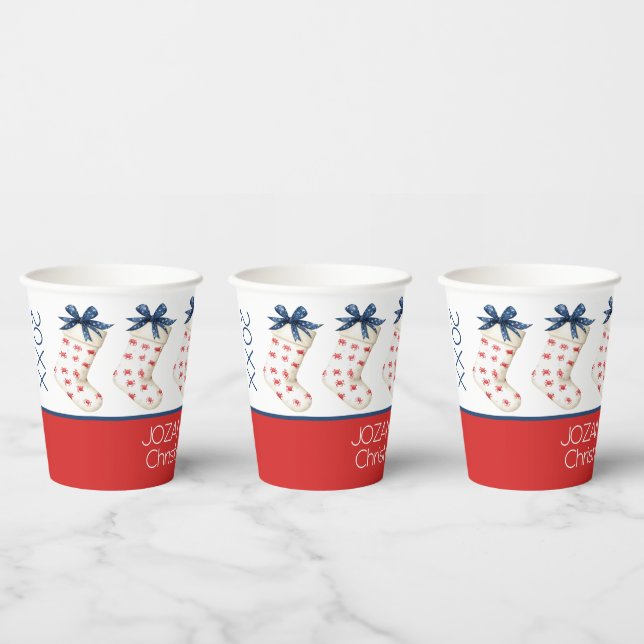 Coastal Red Crab Christmas Stocking Paper Cups (Multi)