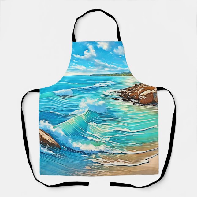 Coastal Rock Scene Design Apron (Front)