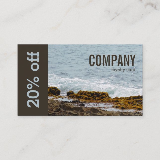 Coastal Rocks and Ocean Surf: Loyalty: Customer Loyalty Card (Front)