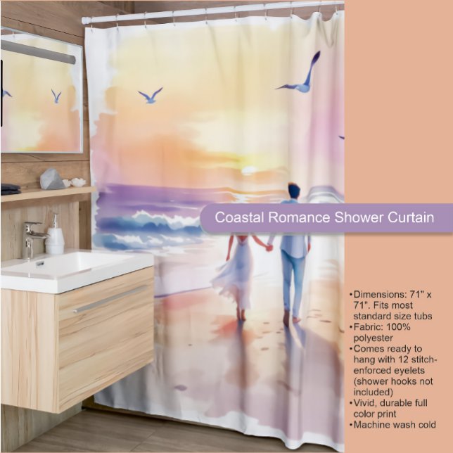  Coastal Romance Shower Curtain (Creator Uploaded)