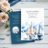Coastal Sailboat Wedding Details and QR code