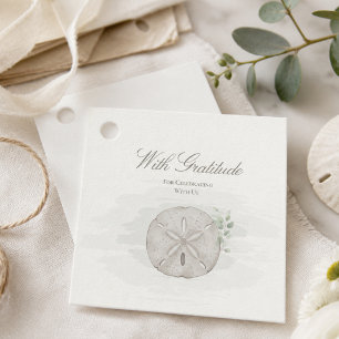 Coastal Sand Dollar Wedding Favour Tag