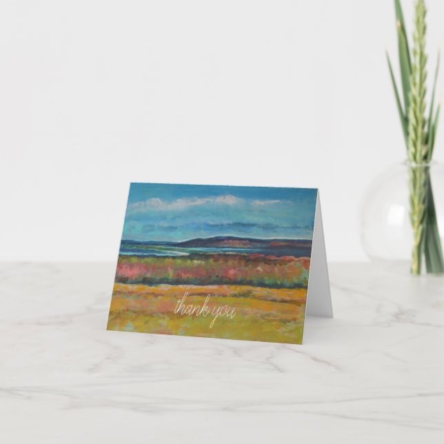 Coastal Sand Dune Painting Thank You Card (Front)