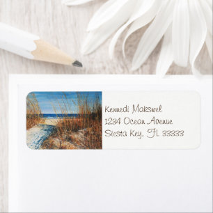 Coastal Sand Dunes Beach Art Return Address Label