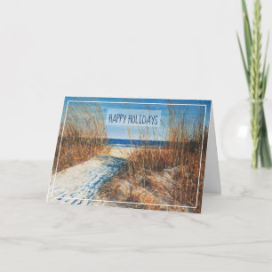 Coastal Sand Dunes Beach Shoreline Holiday Card
