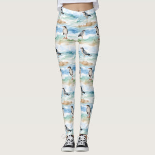 Coastal Sandpiper Shoreline Pattern (4) Leggings