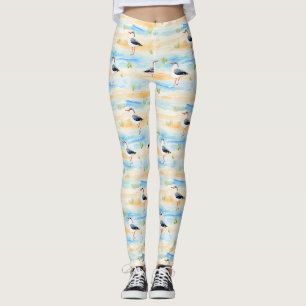 Coastal Sandpiper Shoreline Pattern (7) Leggings