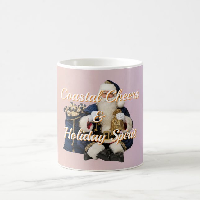 Coastal Santa Holiday Spirit Mug - Blue Velvet  (Center)