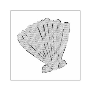 Coastal Scallop Sea Shell Rubber Stamp