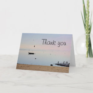 Coastal scene photo thank you card