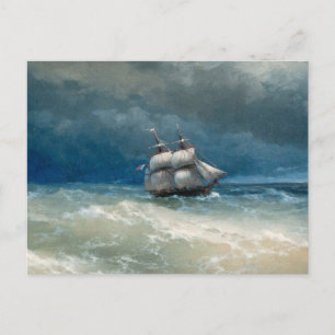 Coastal scene with Stormy Waters Ivan Aivazovsky Postcard