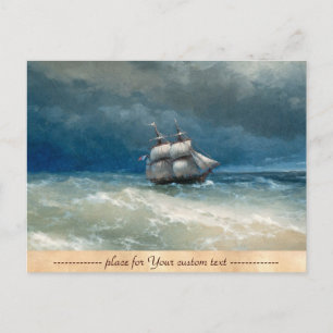 Coastal scene with Stormy Waters Ivan Aivazovsky Postcard