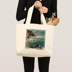 Coastal Scenic With Waves Large Tote Bag