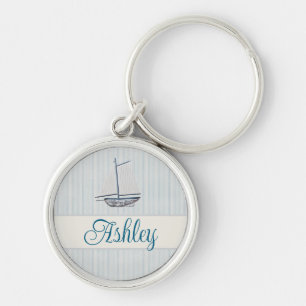 Coastal Scrapbook Sailboat Key Ring