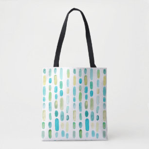 Coastal Sea Glass Watercolor Tote Bag