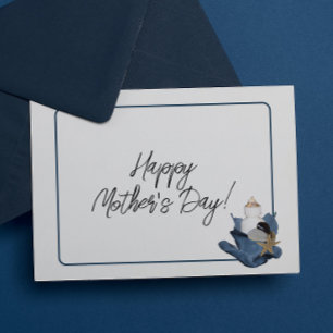 Coastal sea ocean blue iris Mother's Day card