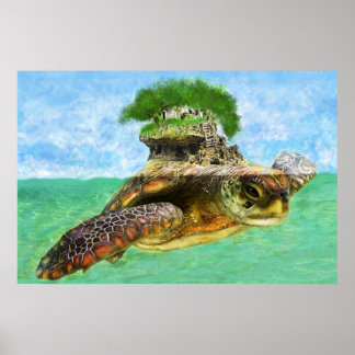 Coastal -Sea Turtle Island Poster
