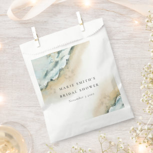 Coastal Sea Wave Sand Beach Nautical Bridal Shower Favour Bag
