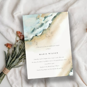 Coastal Sea Waves Sand Beach Any Age Birthday Invitation