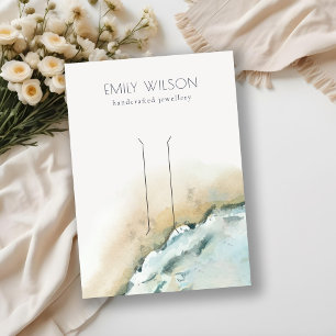 Coastal Sea Waves Sand Beach Hair Clip Display Business Card