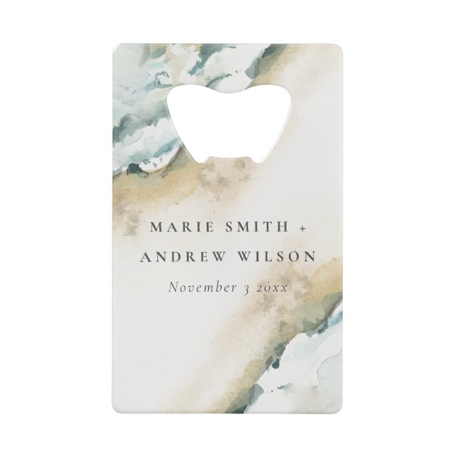 Coastal Sea Waves Sand Beach Nautical Wedding (Front)