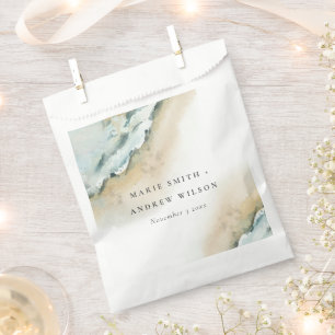 Coastal Sea Waves Sand Beach Nautical Wedding Favour Bag