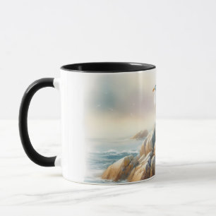 Coastal Seagulls Watercolor Seascape Mug