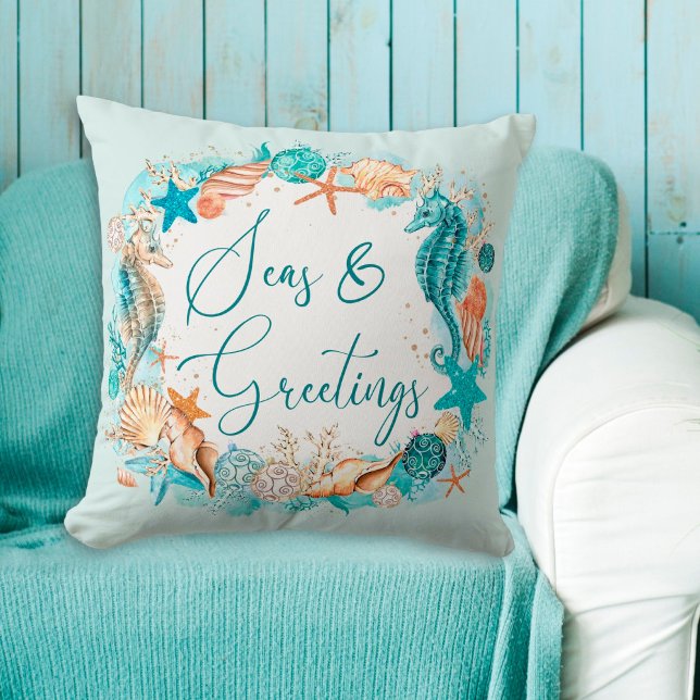 Coastal SEAS & GREETINGS Seahorse Shells Cushion (Creator Uploaded)
