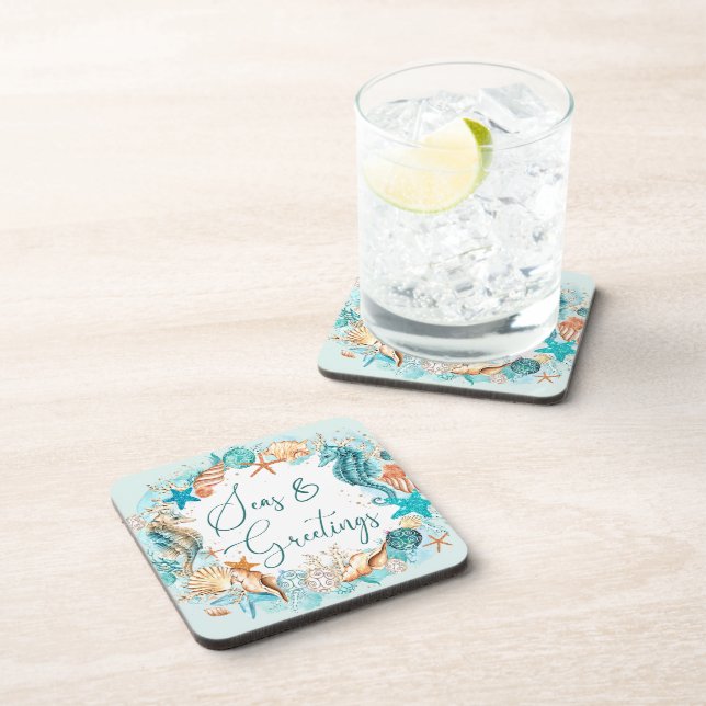 Coastal SEAS & GREETINGS Starfish Shells Coaster (Right Side)