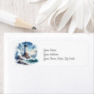 Coastal Seascape Lighthouse Return Address Label