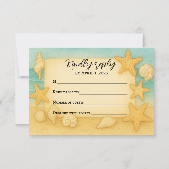 Coastal Seascape RSVP Card (Front)